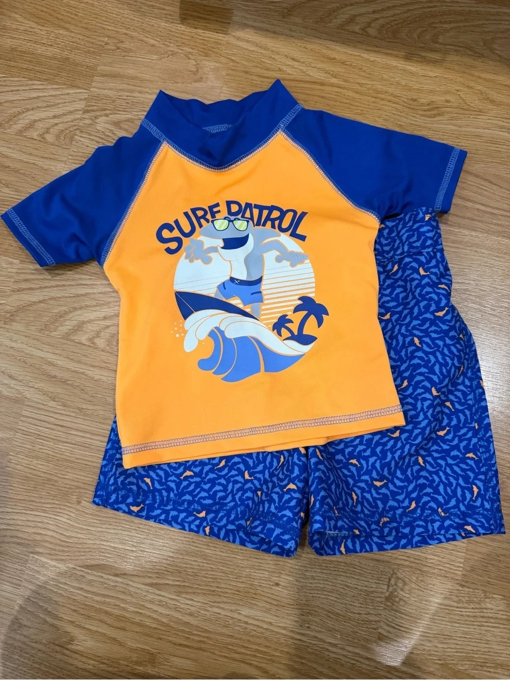 Mick Mack Toddler Boy Surf Patrol Swimsuit set (Size 3T)